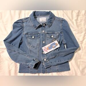 Puff sleeve denim jacket-M